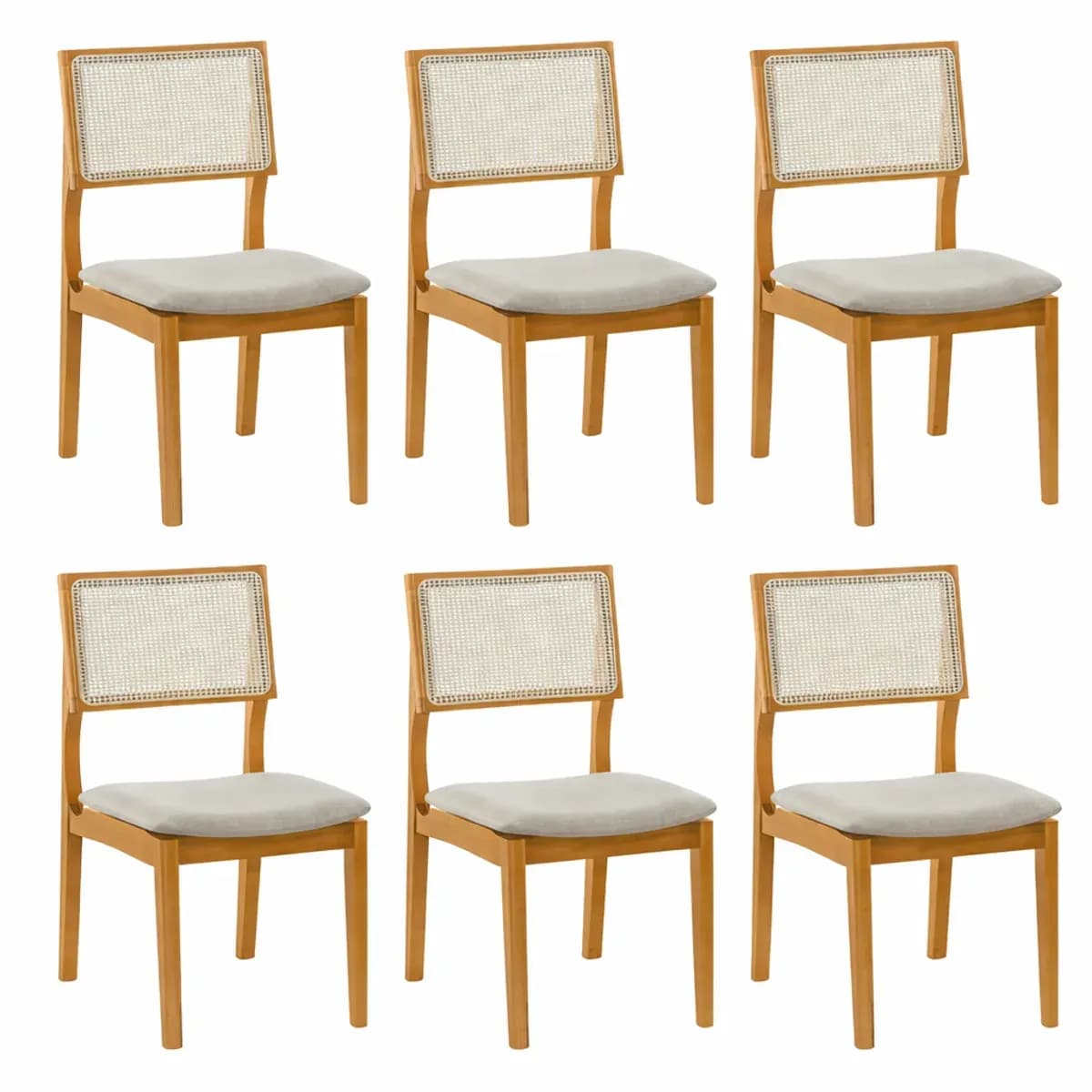 Conjunto de seis Cadeiras Granada em fundo branco