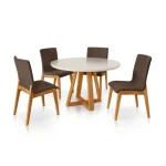 Conjunto Mesa Pérola com 4 Cadeiras Rubi