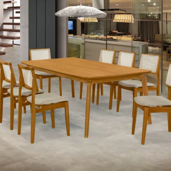 Conjunto Mesa de Jantar Jade com 3 Cadeiras Granada